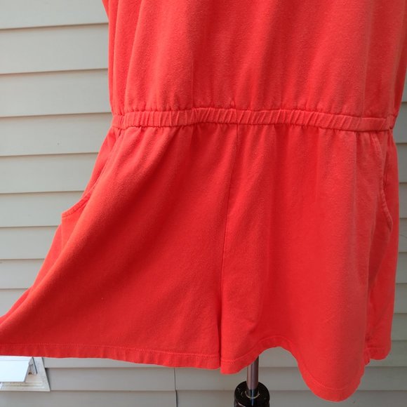 Old Navy Plus Red Knit Romper Sleeveless Pockets Solid Comfy Casual Beach 660469 - Picture 8 of 16